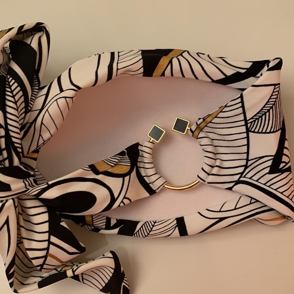 Swim Bandeau Black/White/Gold - Picture 3 of 5